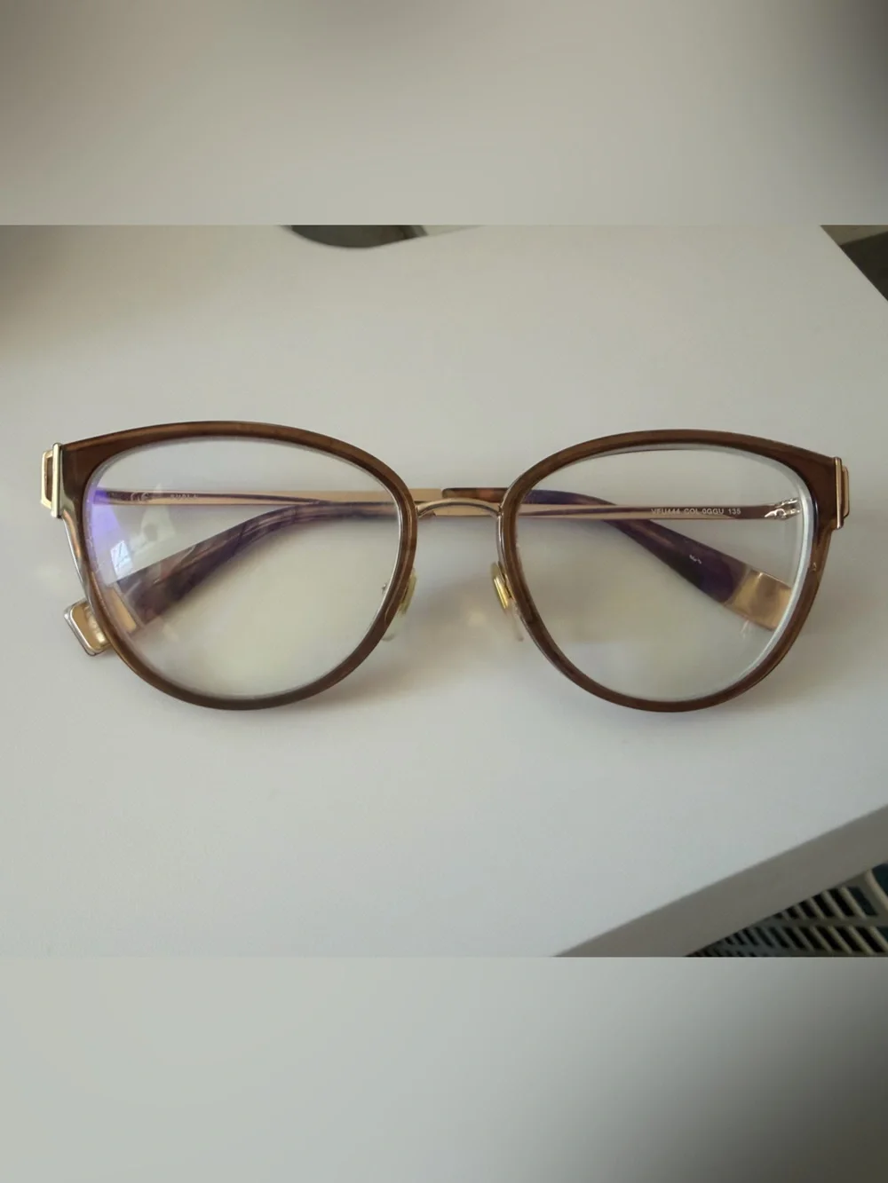 Furla Brown and Gold Cat-Eye Glasses